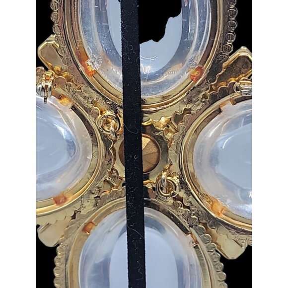 Rare Schreiner Brooch Unsigned Book Piece High Dome Lucite Cross Pendant - Picture 10 of 16